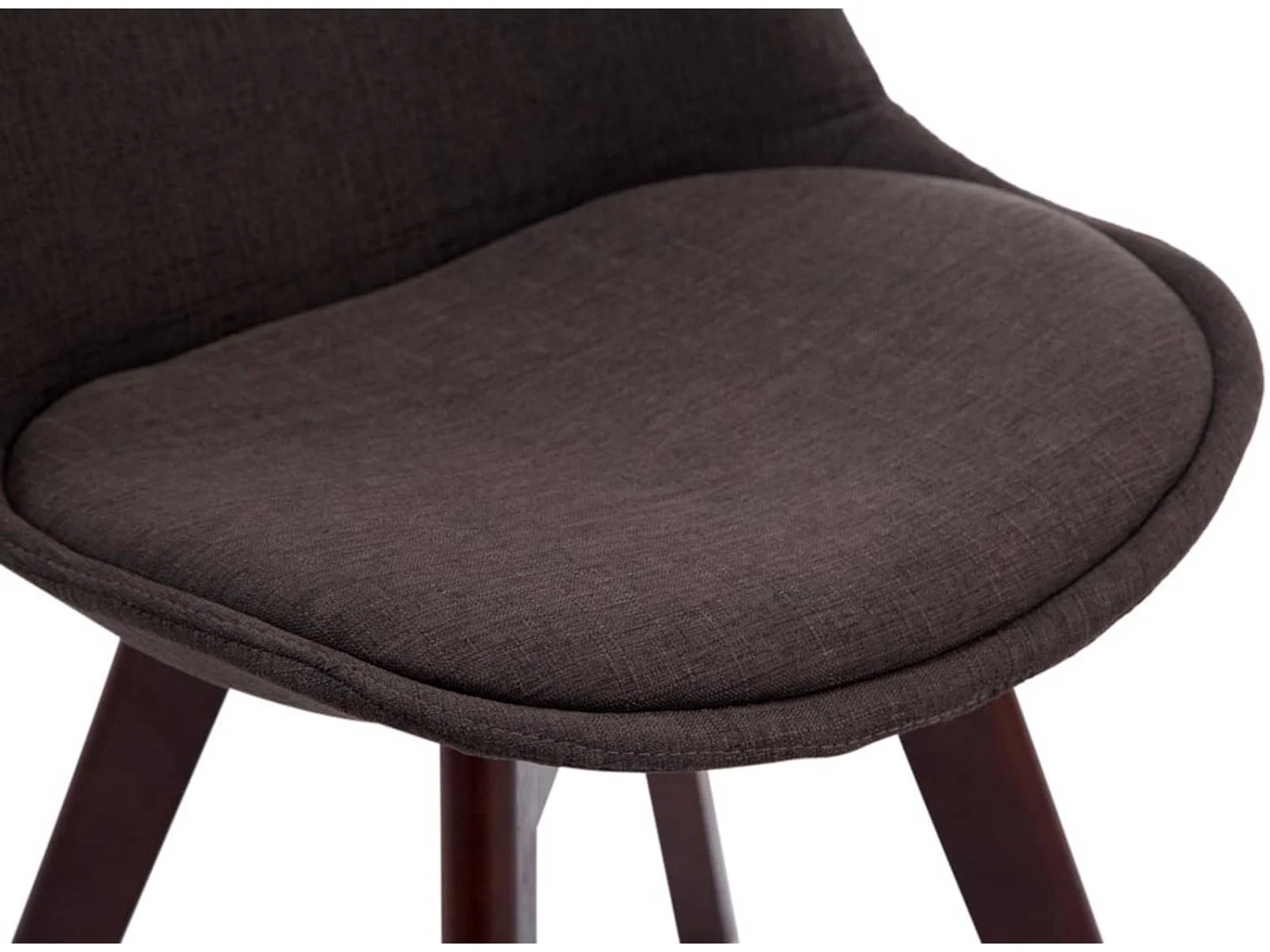 Lot de 4  chaise salle à manger - Tissu & Noyer - Gris foncé - Borneo V2