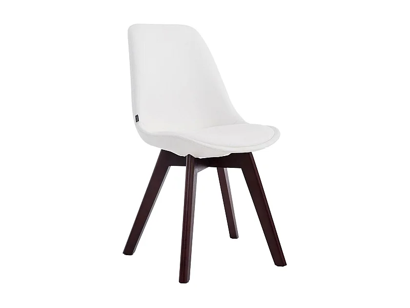 Eetkamerstoelen - Kunstleer & walnoot - wit - Manado