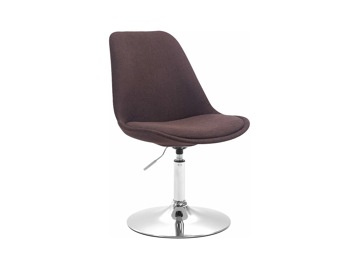 chaise salle à manger - Tissu & Chrome - Marron - Maverick
