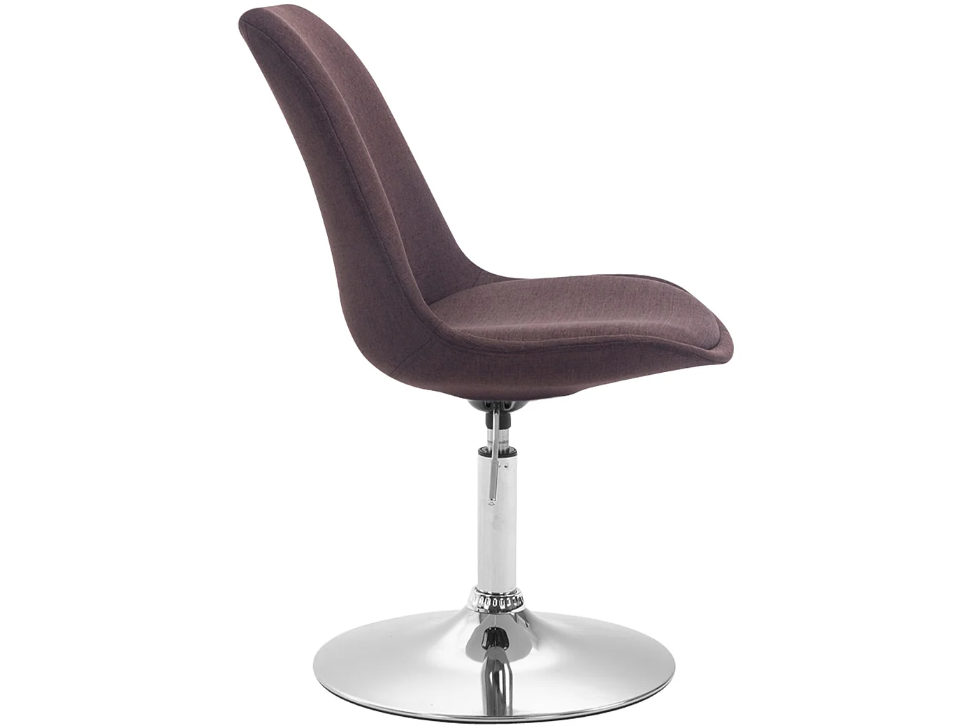 chaise salle à manger - Tissu & Chrome - Marron - Maverick