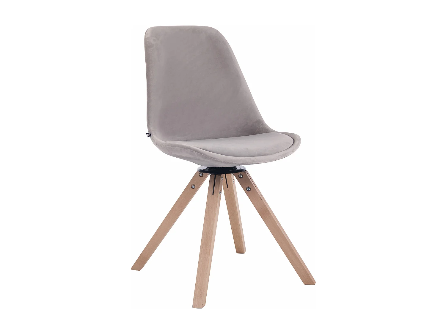 Eetkamerstoelen - Fluweel & natura - grijs - Troyes