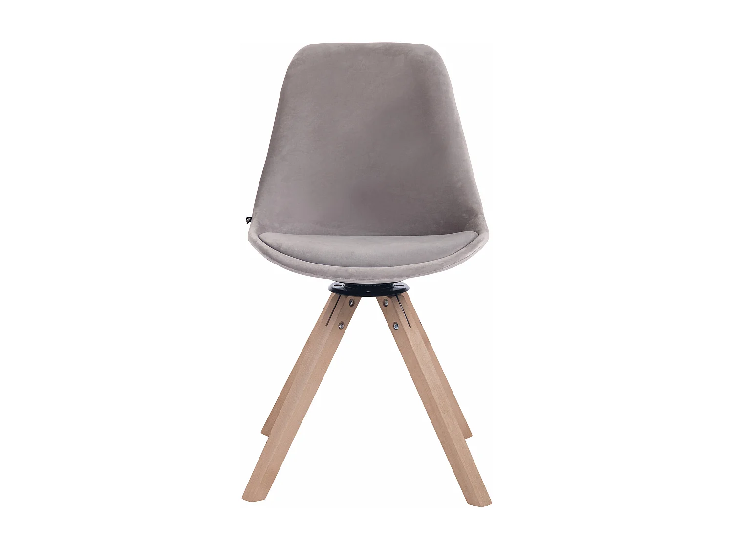 Eetkamerstoelen - Fluweel & natura - grijs - Troyes
