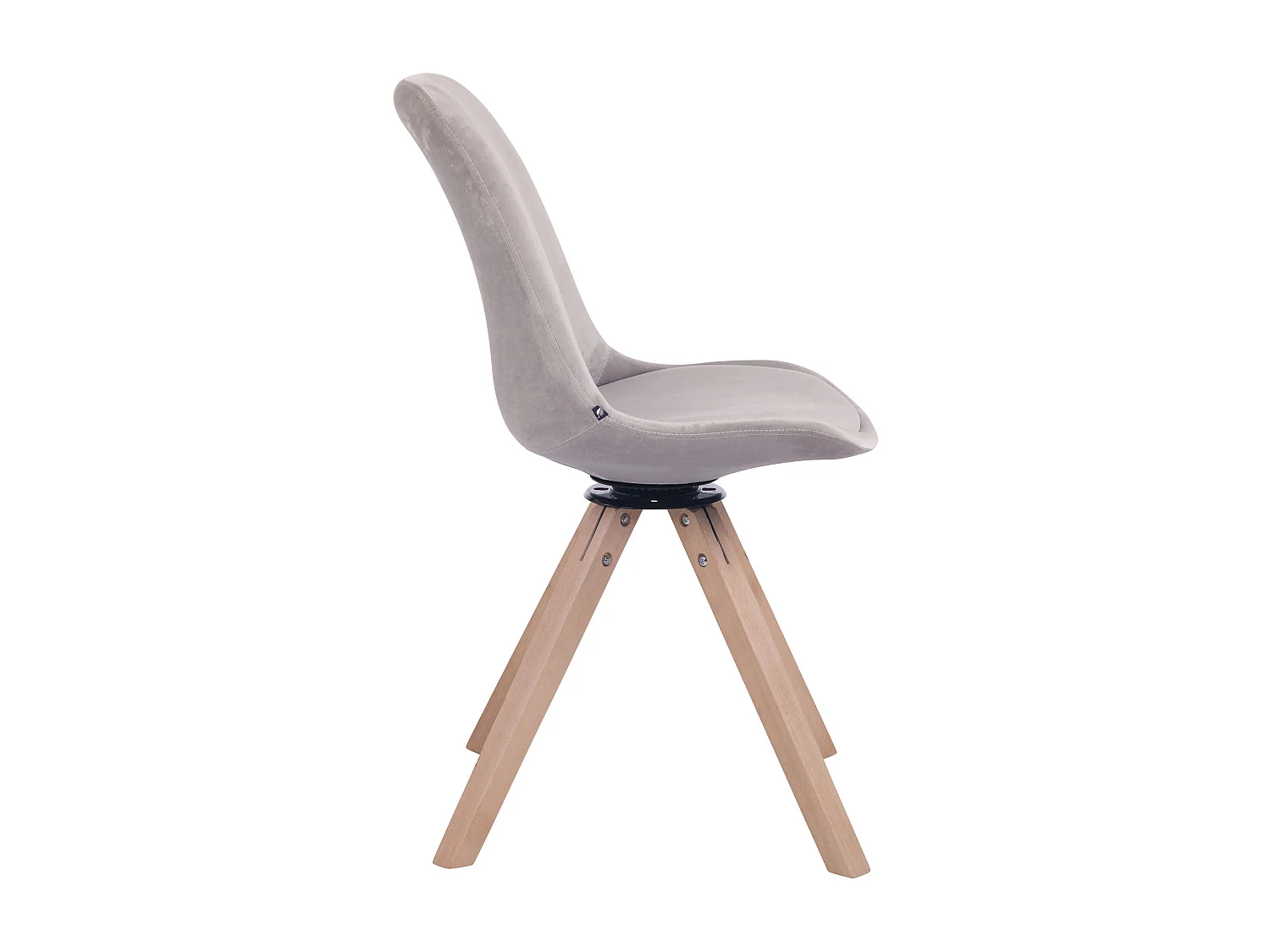Eetkamerstoelen - Fluweel & natura - grijs - Troyes