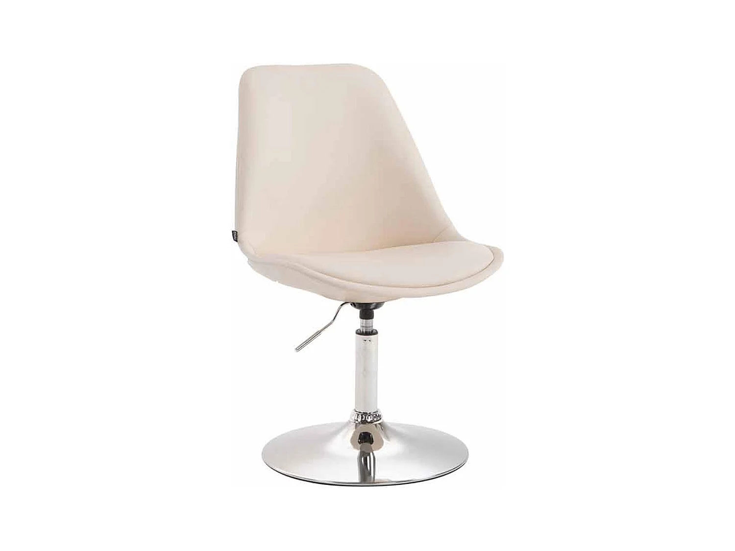 chaise salle à manger - Similicuir & Chrome - Crème - Maverick