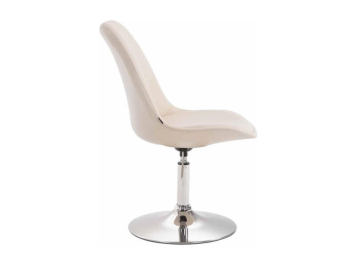 chaise salle à manger - Similicuir & Chrome - Crème - Maverick