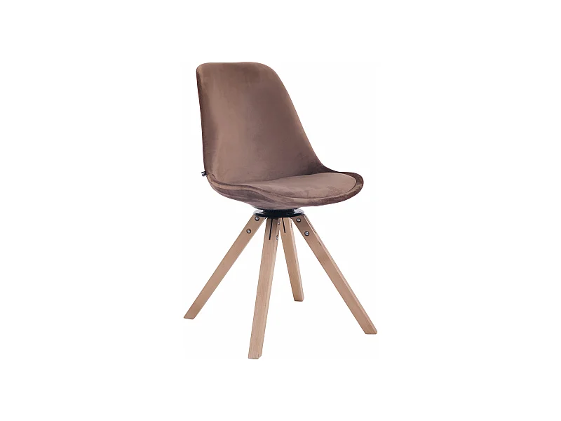Eetkamerstoelen - Fluweel & natura - bruin - Troyes