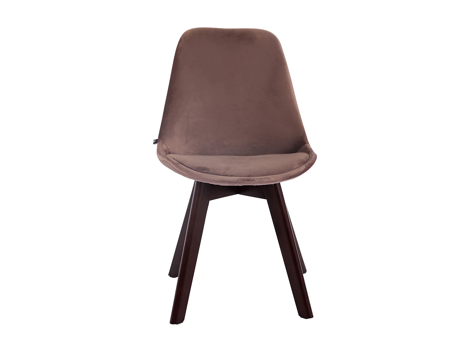 chaise salle à manger - Velours & Noyer - Marron - Borneo