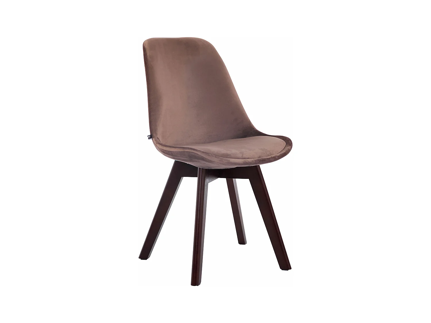 chaise salle à manger - Velours & Noyer - Marron - Borneo