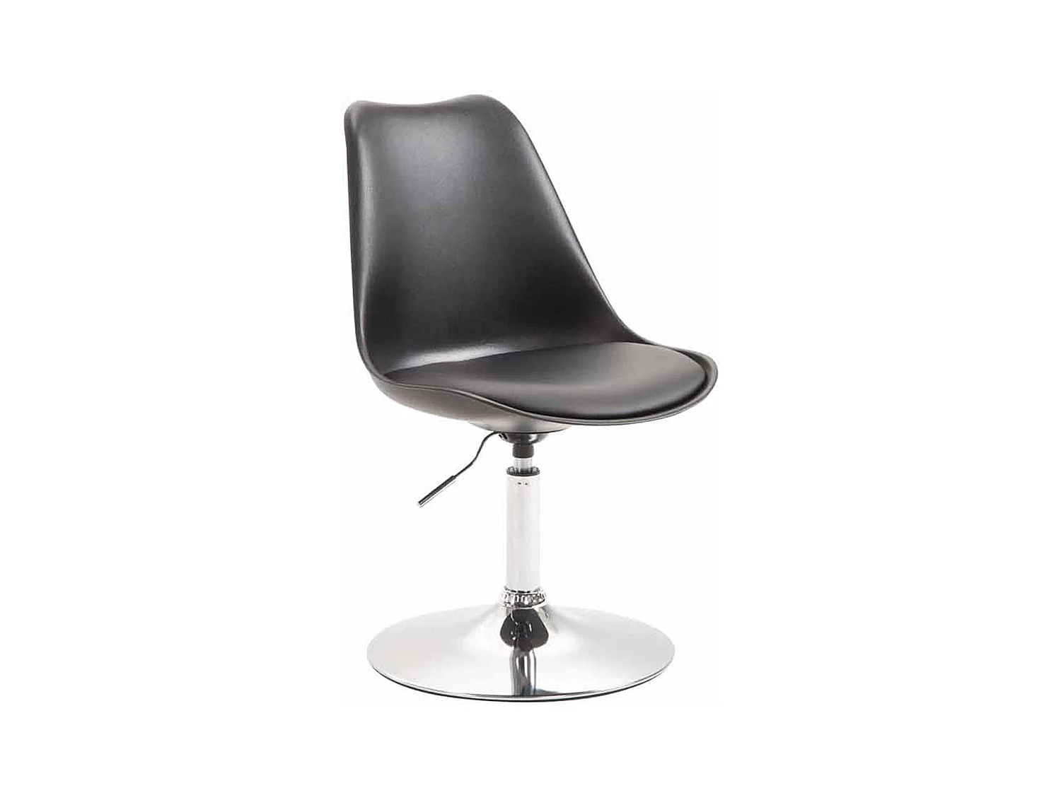 chaise salle à manger - Plastique & Chrome - Noir - Maverick