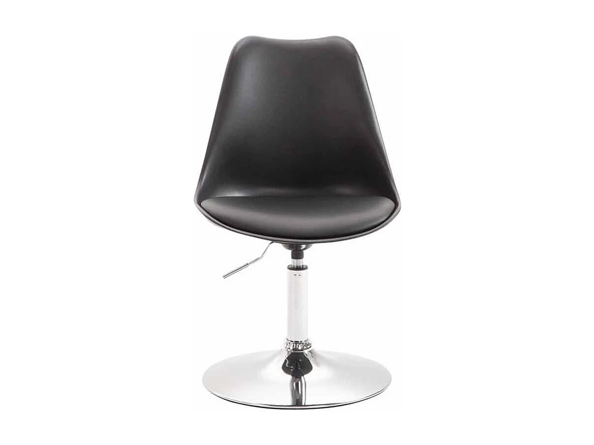 chaise salle à manger - Plastique & Chrome - Noir - Maverick