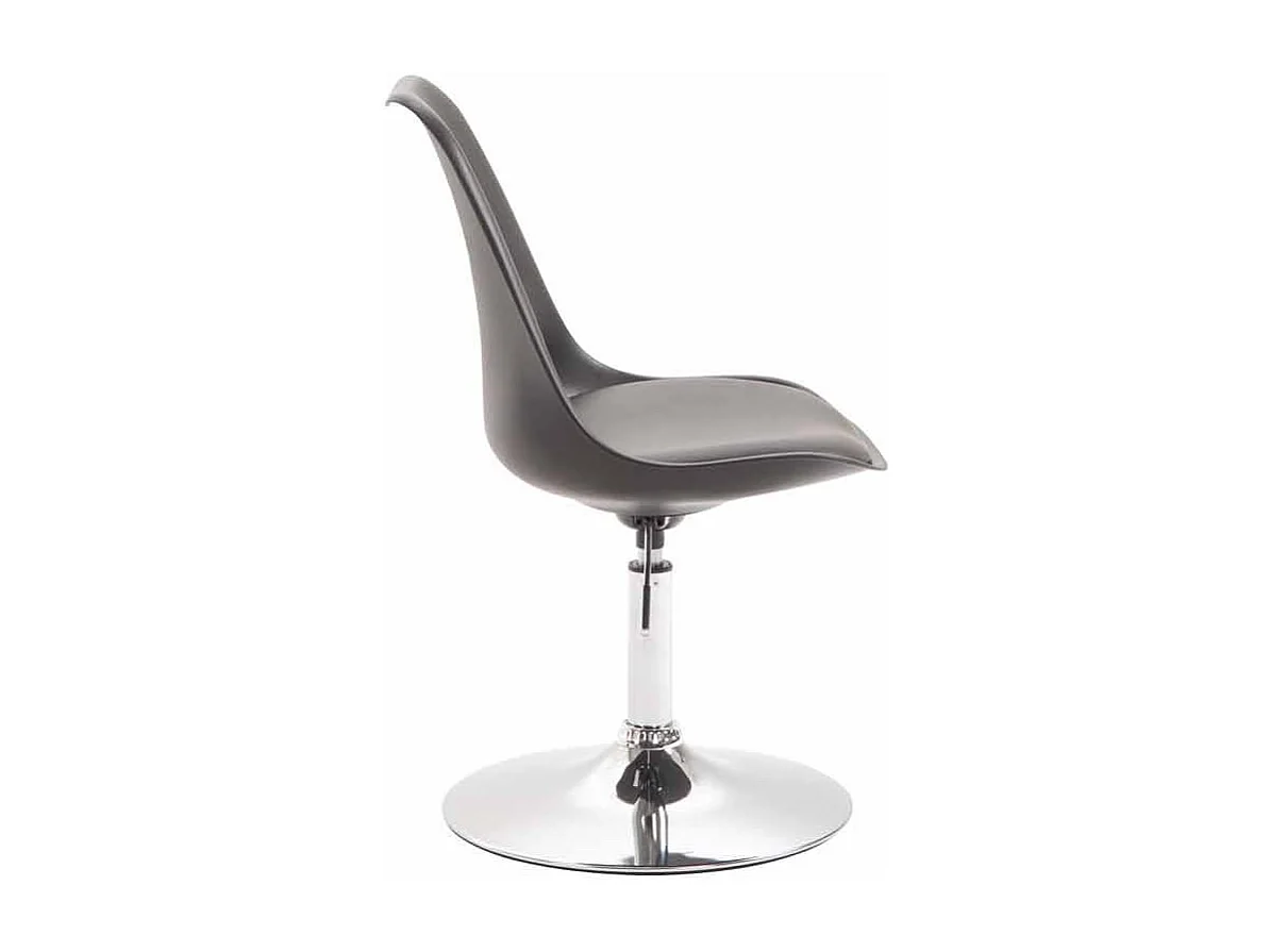 chaise salle à manger - Plastique & Chrome - Noir - Maverick