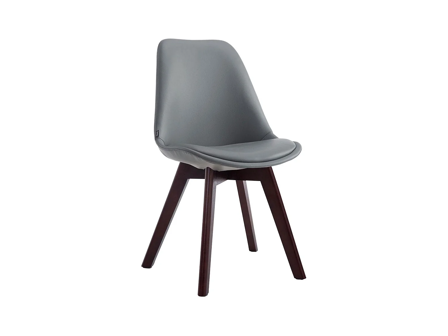 chaise salle à manger - Similicuir & Noyer - Gris - Manado