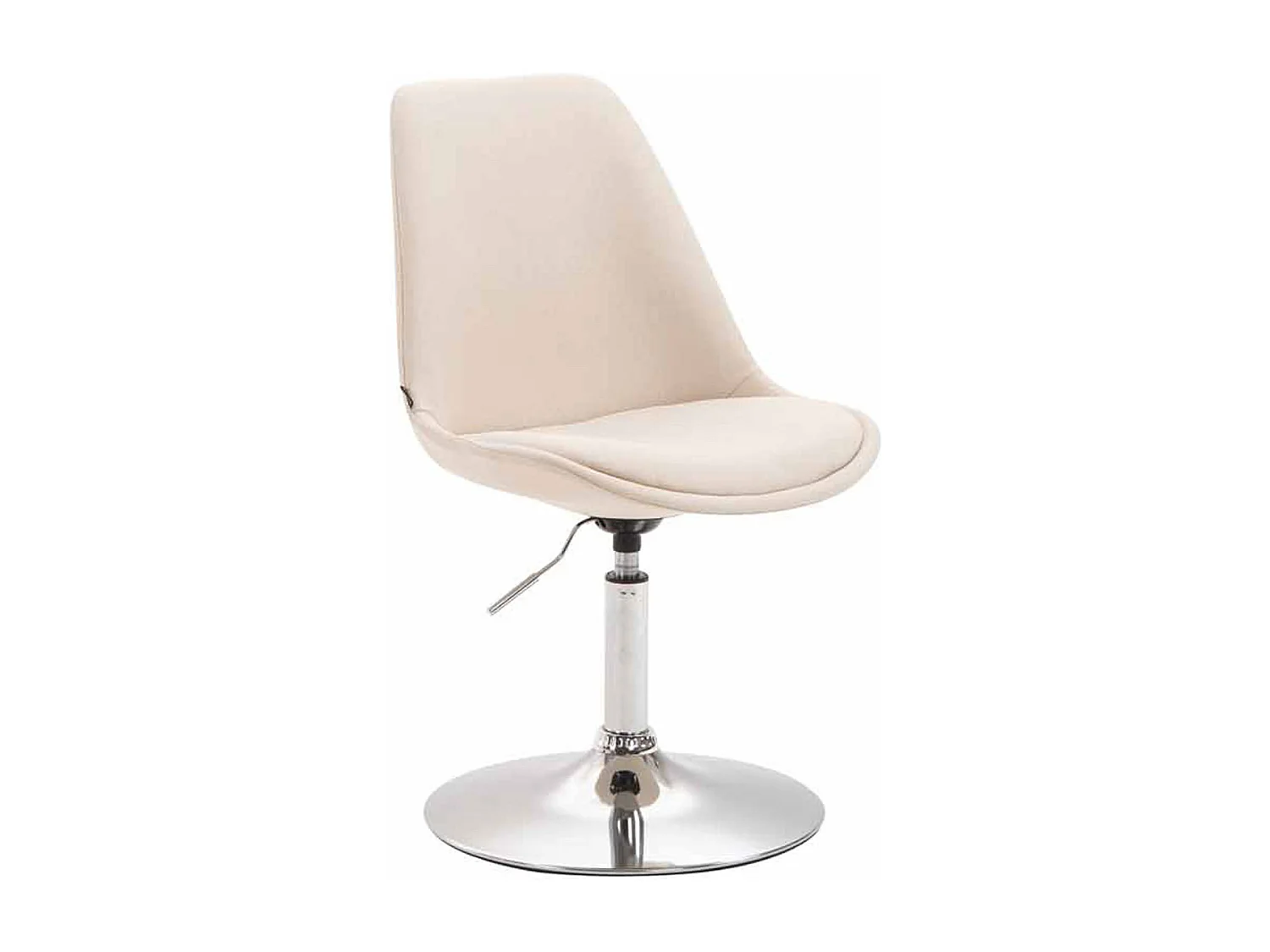 Lot de 4  chaise salle à manger - Tissu & Chrome - Crème - Maverick