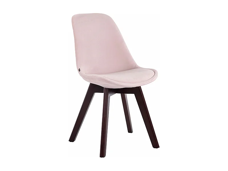 Esszimmerstuhl - Samt & walnuss - pink - Borneo