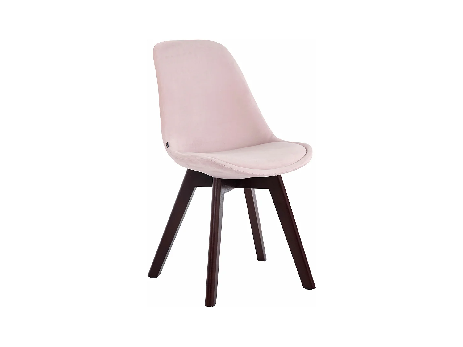 chaise salle à manger - Velours & Noyer - Rose - Borneo