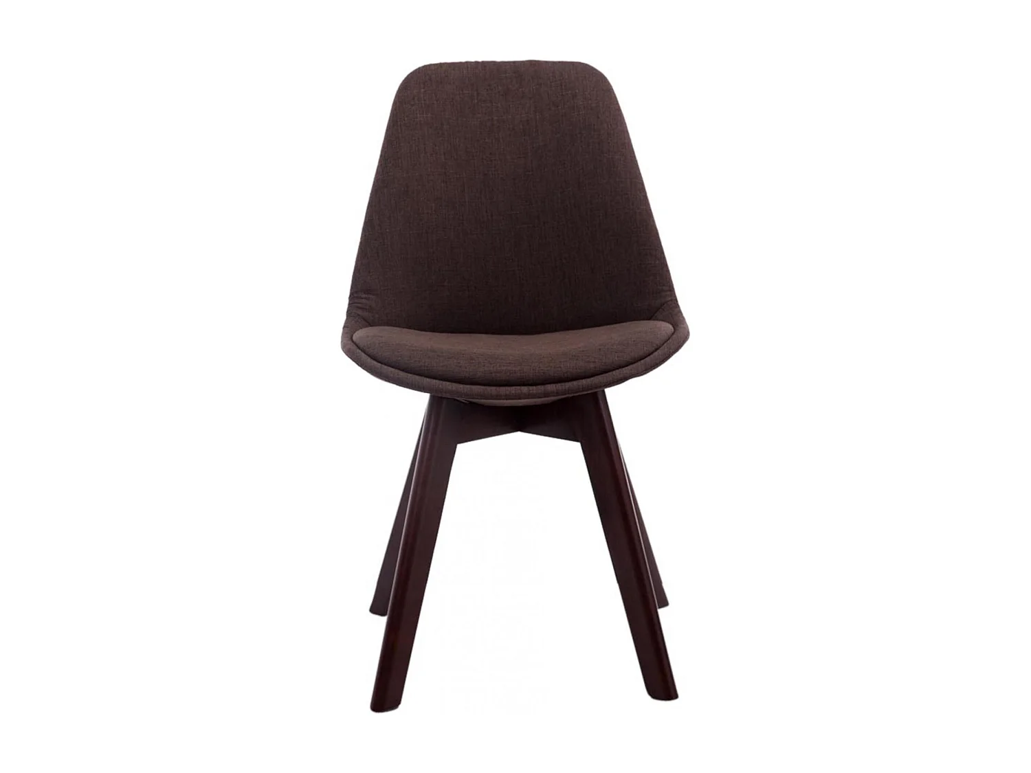 Lot de 4  chaise salle à manger - Tissu & Noyer - Marron - Borneo V2