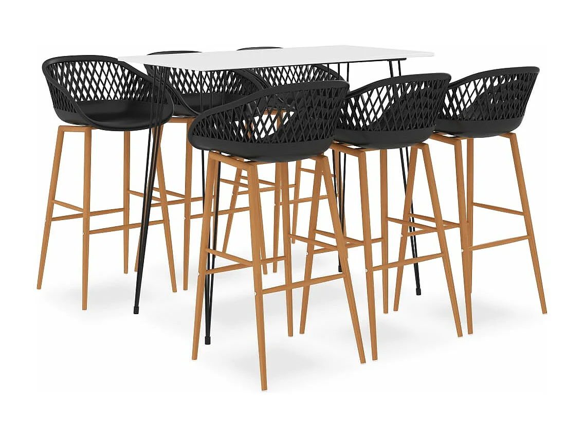Ensemble de bar 7 pcs Blanc et noir