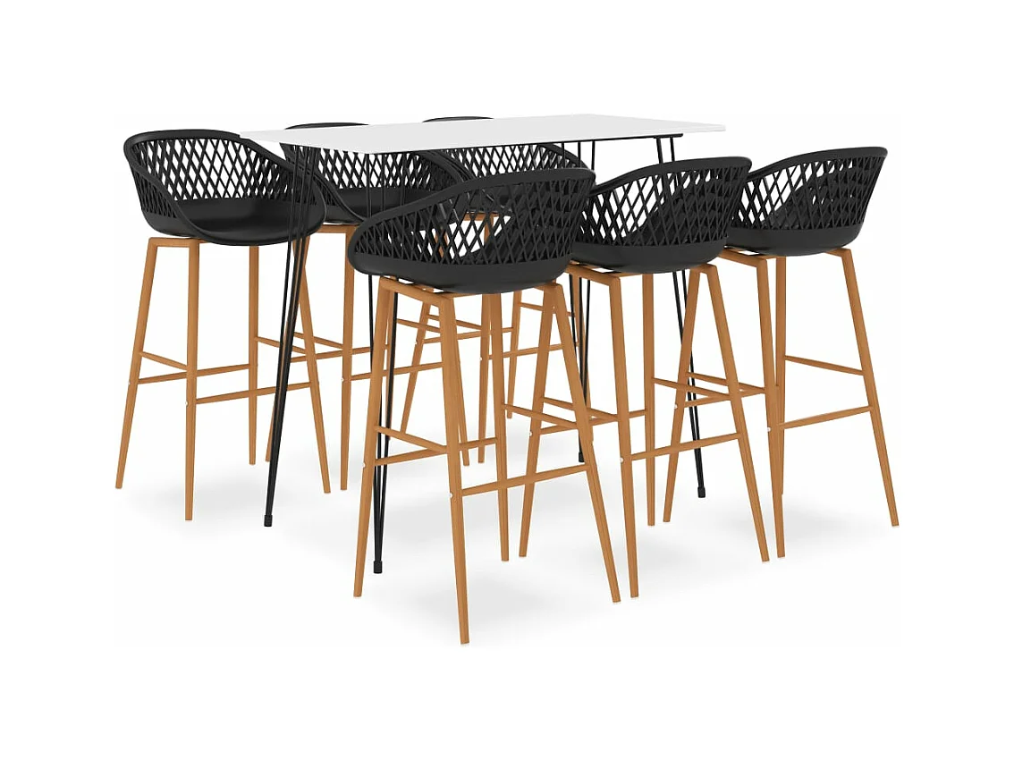 Ensemble de bar 7 pcs Blanc et noir