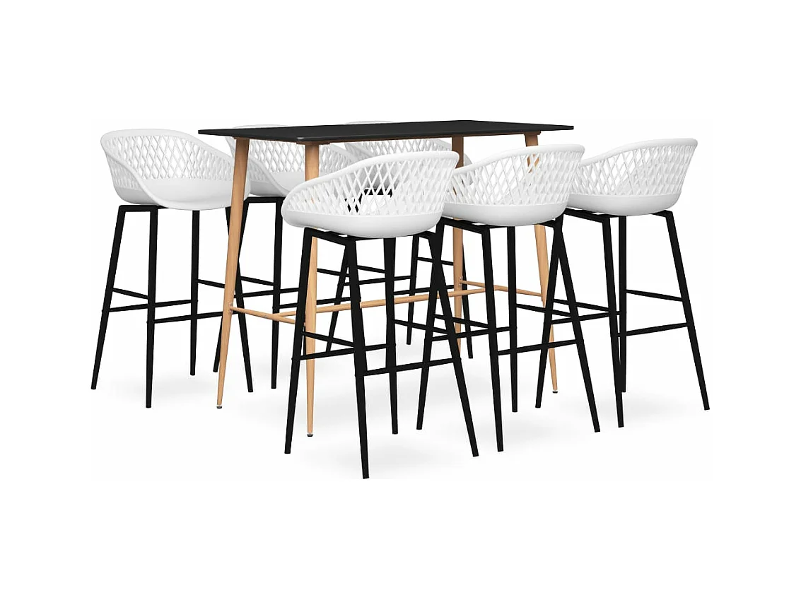 7-tlg. Bar-Set Schwarz und Weiß