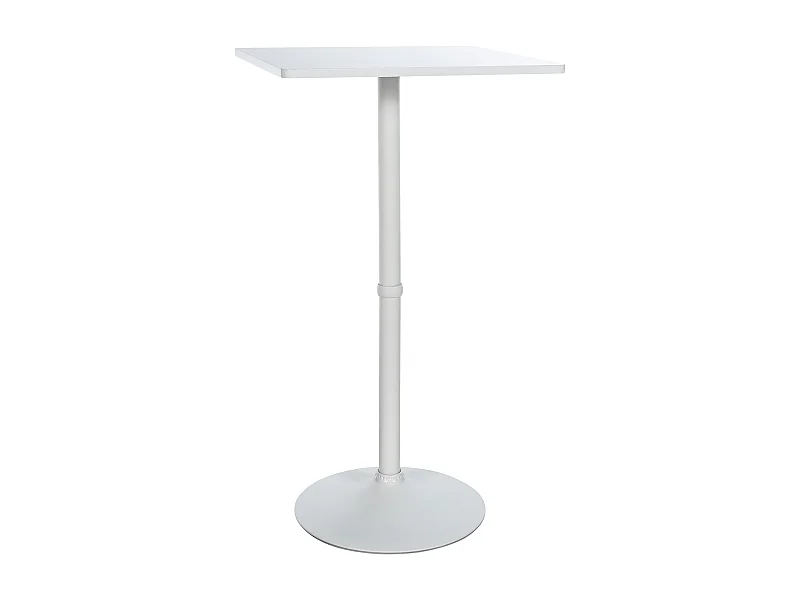 Table haute - carré - Bois - 60 x 60 cm - Blanc / Blanc - eckig