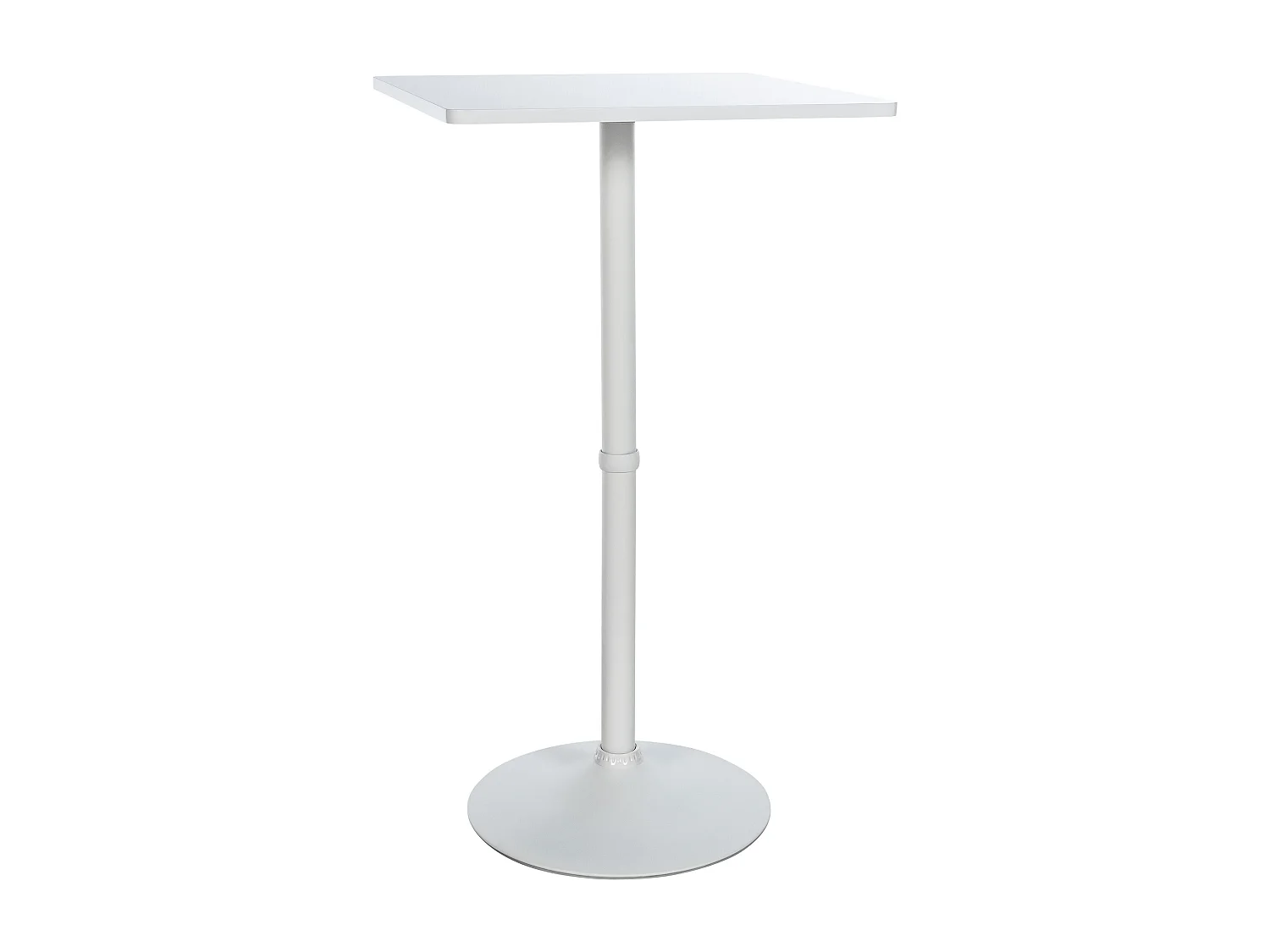 Table haute - carré - Bois - 60 x 60 cm - Blanc / Blanc - eckig
