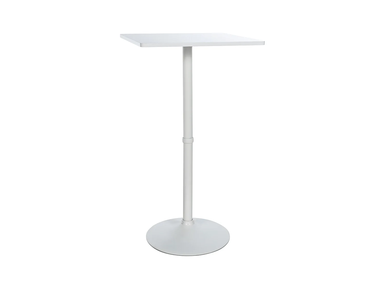 Table haute - carré - Bois - 60 x 60 cm - Blanc / Blanc - eckig