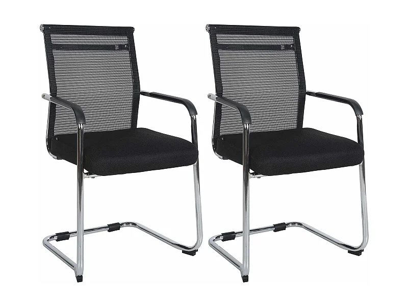Lot de 2  chaises oscillantes - Tissu - Chrome - Denny
