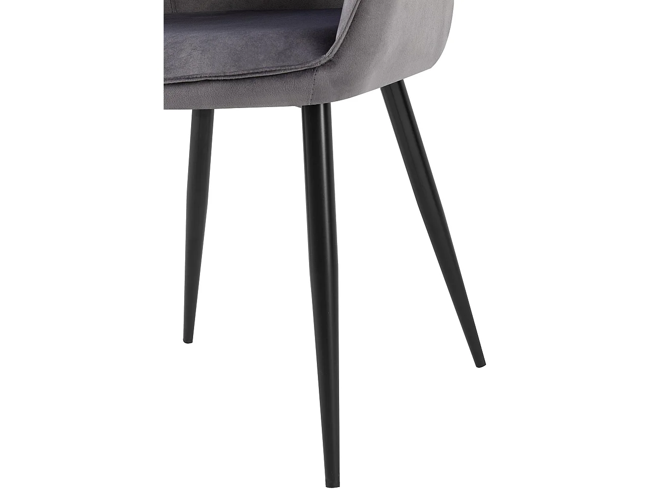 chaises avec accoudoirs - Velours & Blanc - Gris foncé - Boise