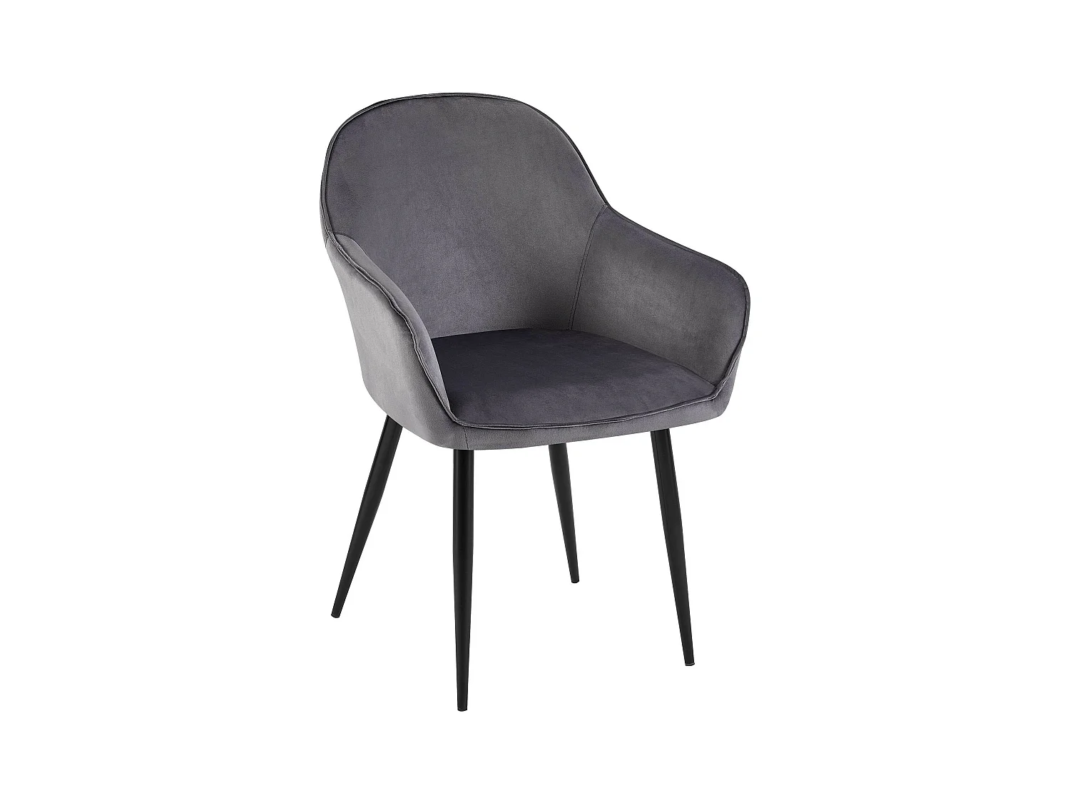 chaises avec accoudoirs - Velours & Blanc - Gris foncé - Boise