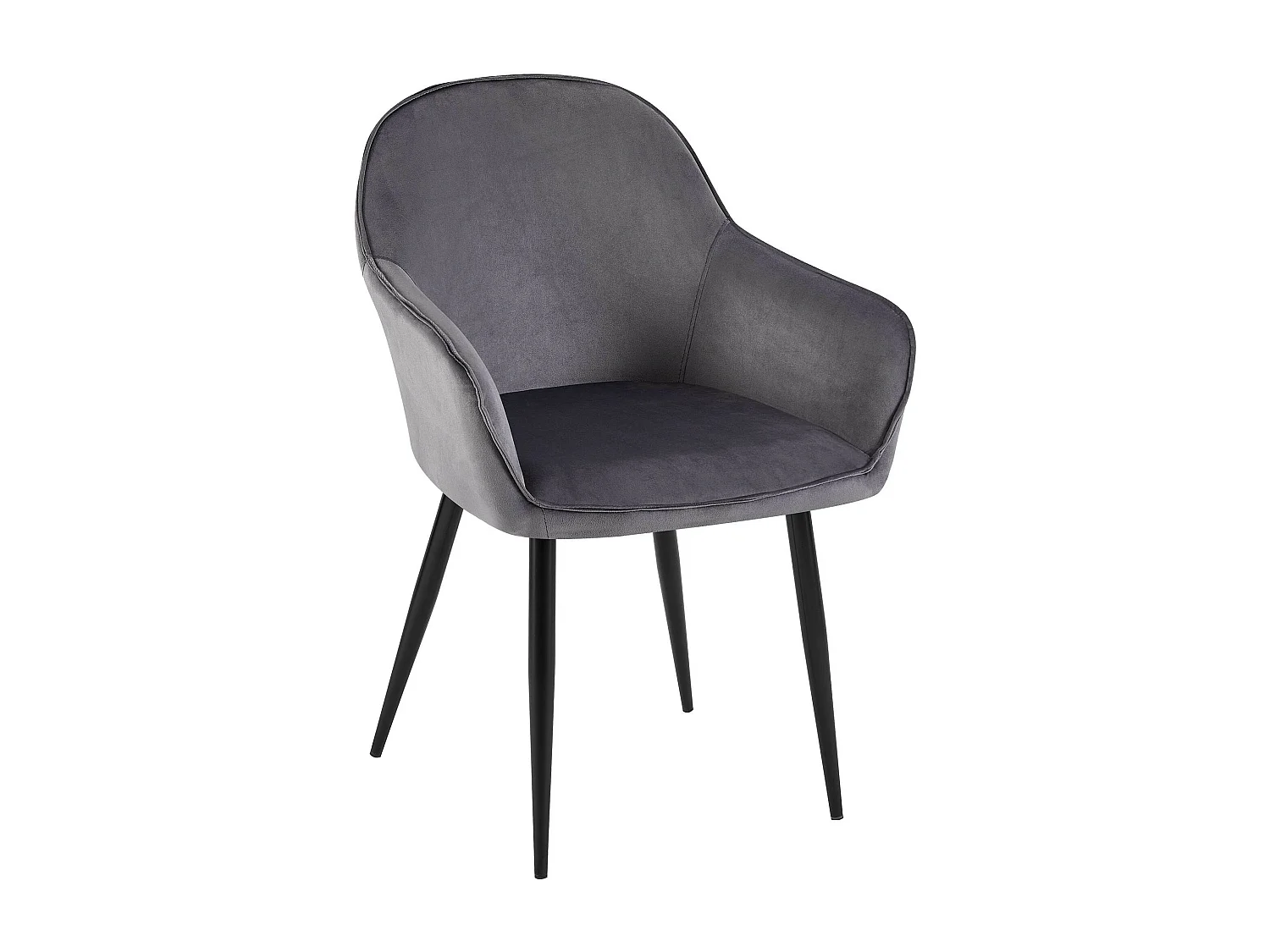 chaises avec accoudoirs - Velours & Blanc - Gris foncé - Boise