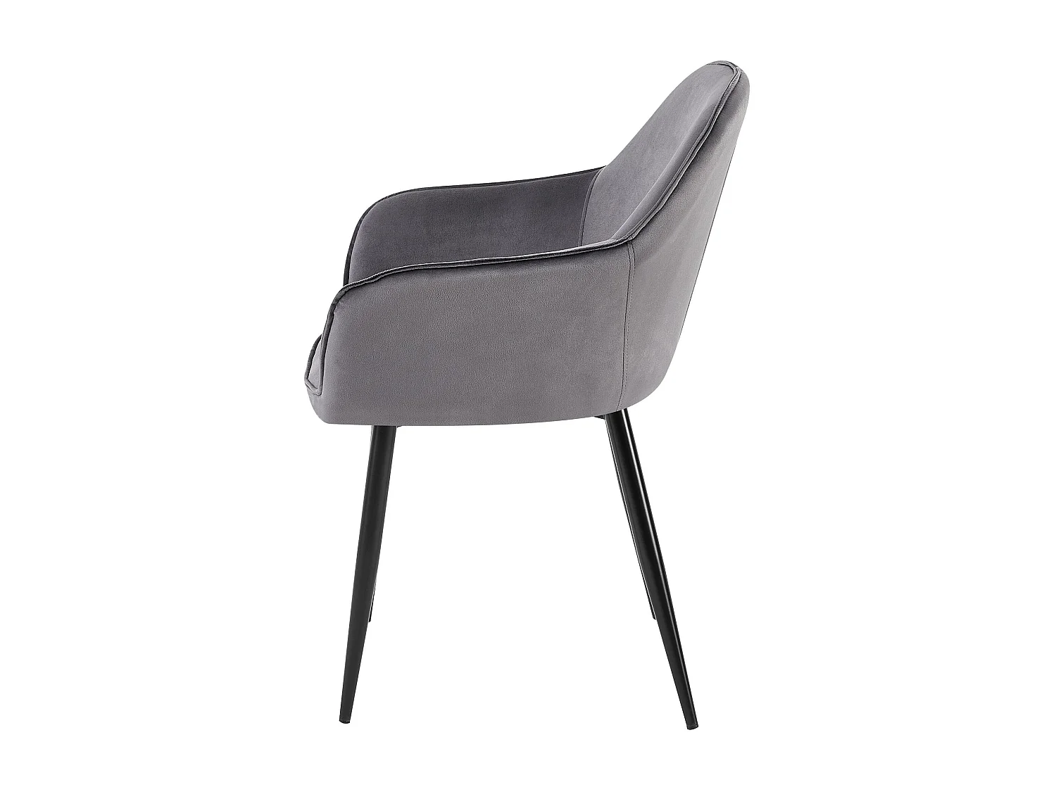 chaises avec accoudoirs - Velours & Blanc - Gris foncé - Boise