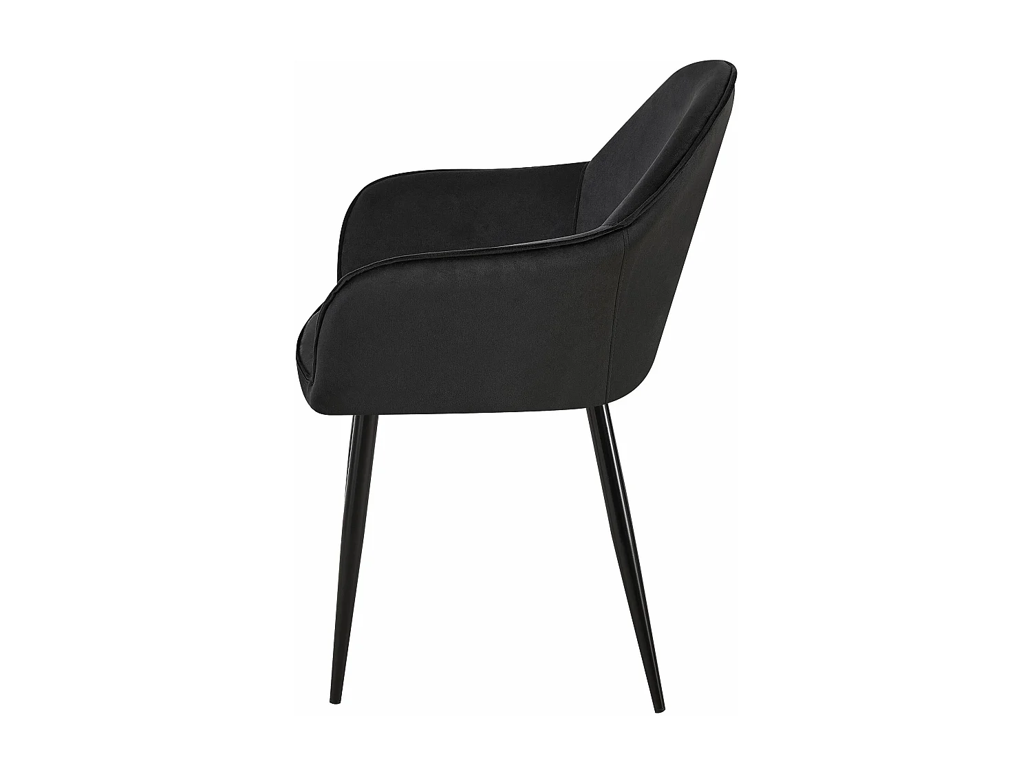 chaises avec accoudoirs - Velours & Blanc - Noir - Boise