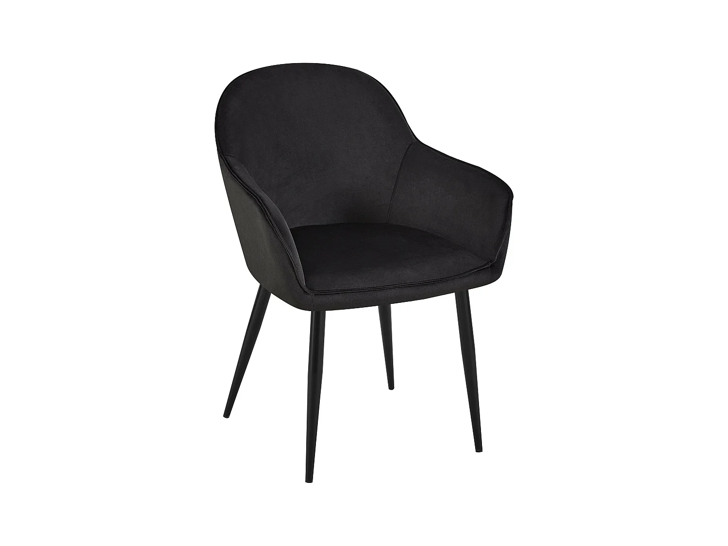 chaises avec accoudoirs - Velours & Blanc - Noir - Boise