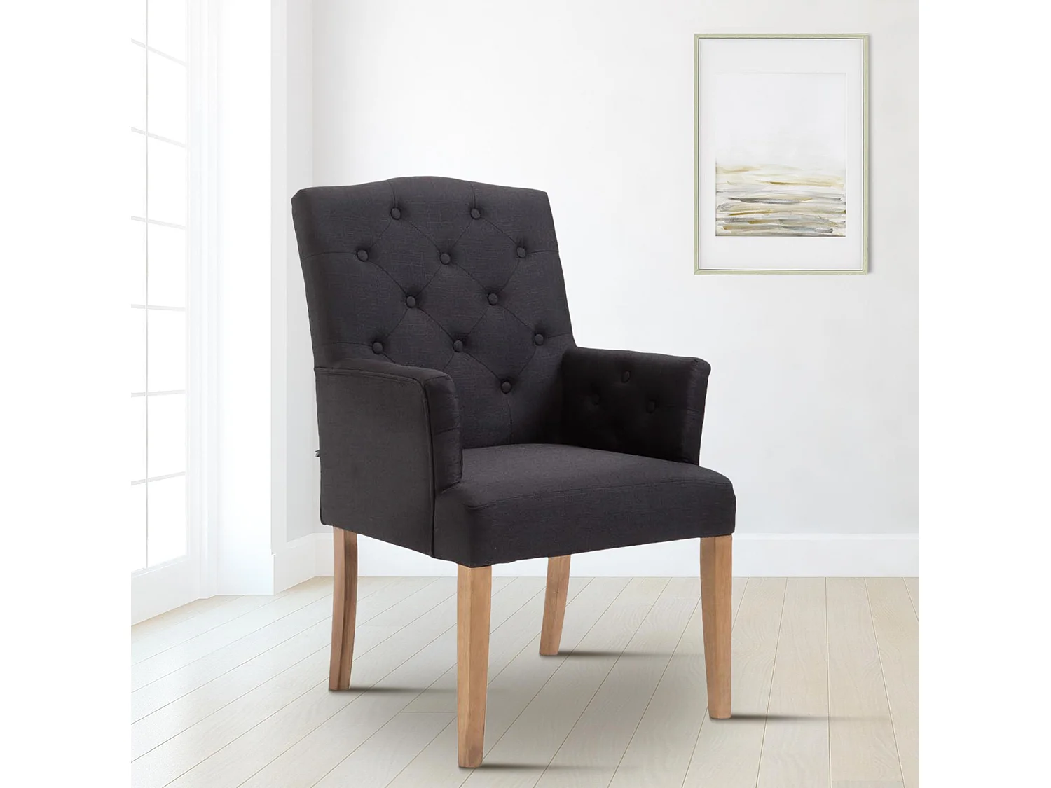 chaises avec accoudoirs - Tissu & Antique clair - Noir - Sugar