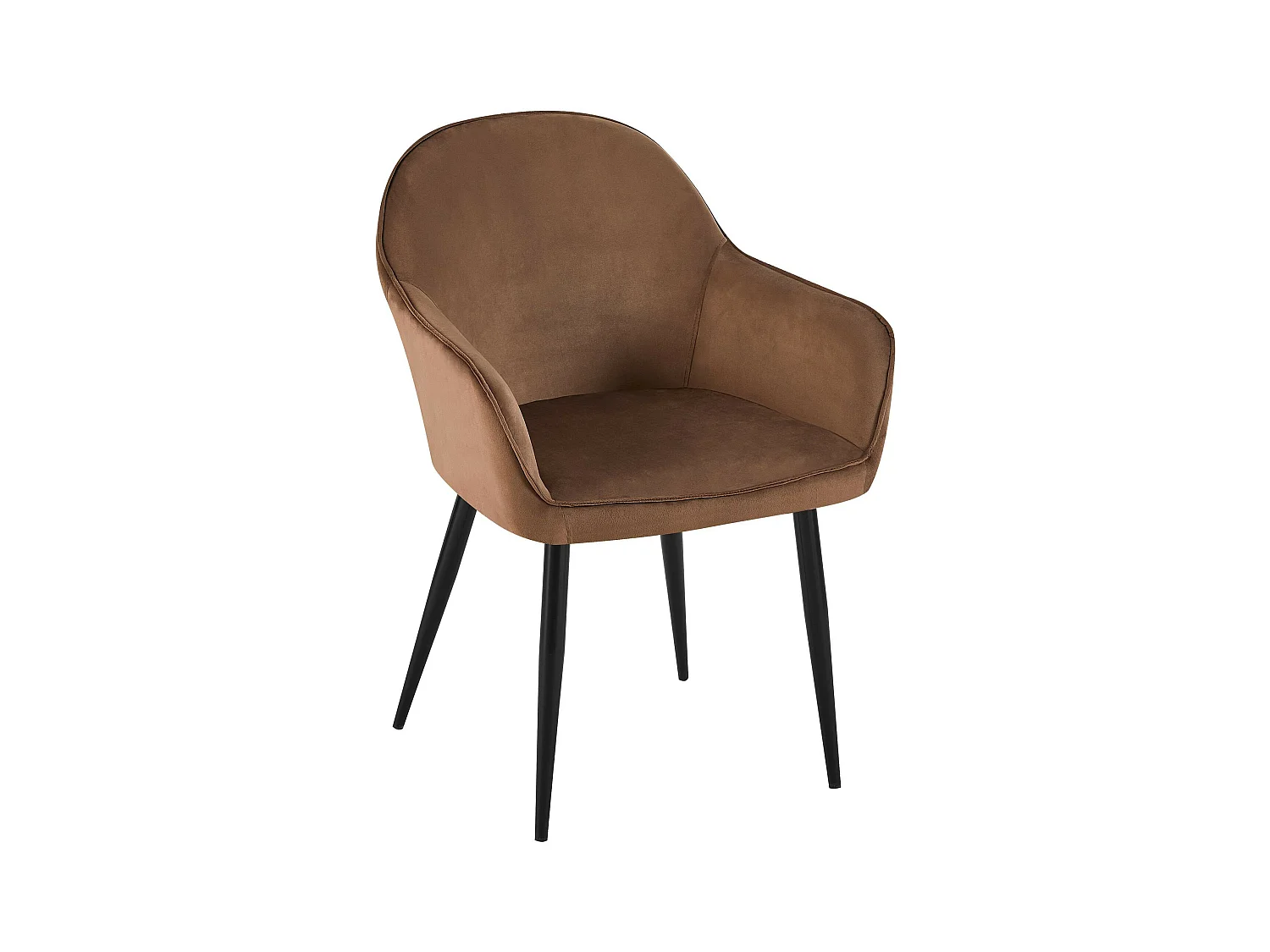 chaises avec accoudoirs - Velours & Blanc - Marron - Boise