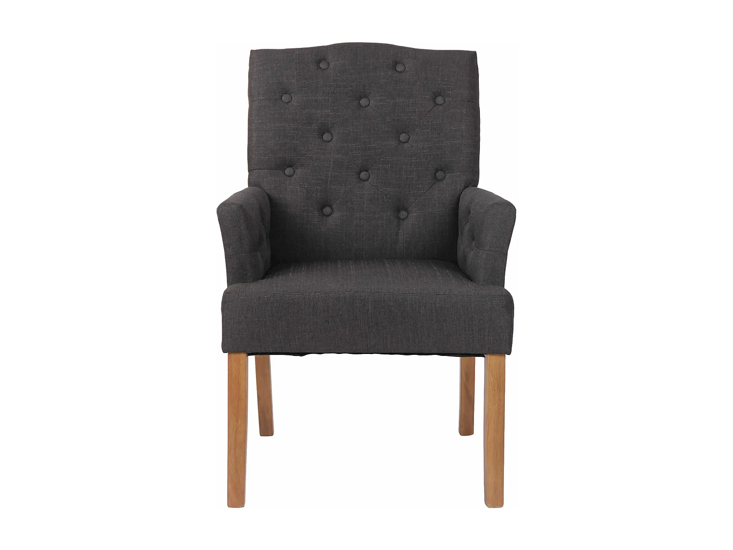 chaises avec accoudoirs - Tissu & Bois - Gris foncé - Sugar