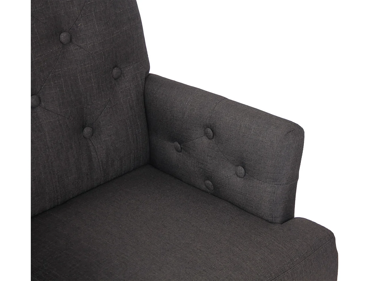 chaises avec accoudoirs - Tissu & Bois - Gris foncé - Sugar