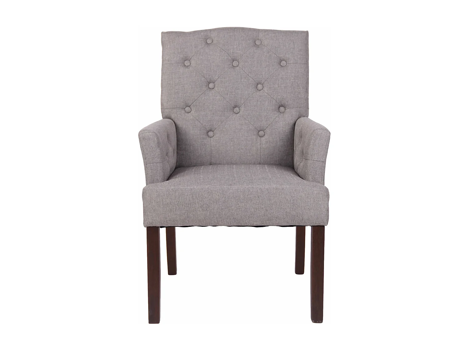 Stoel met armleuningen - Stof & Hout - grijs - Sugar