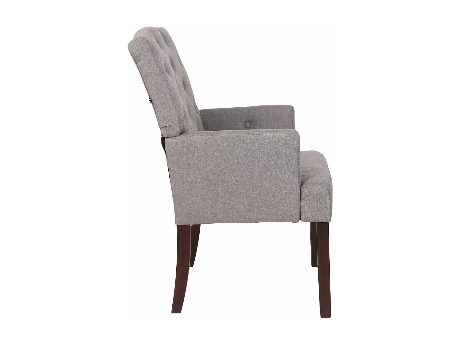 Stoel met armleuningen - Stof & Hout - grijs - Sugar