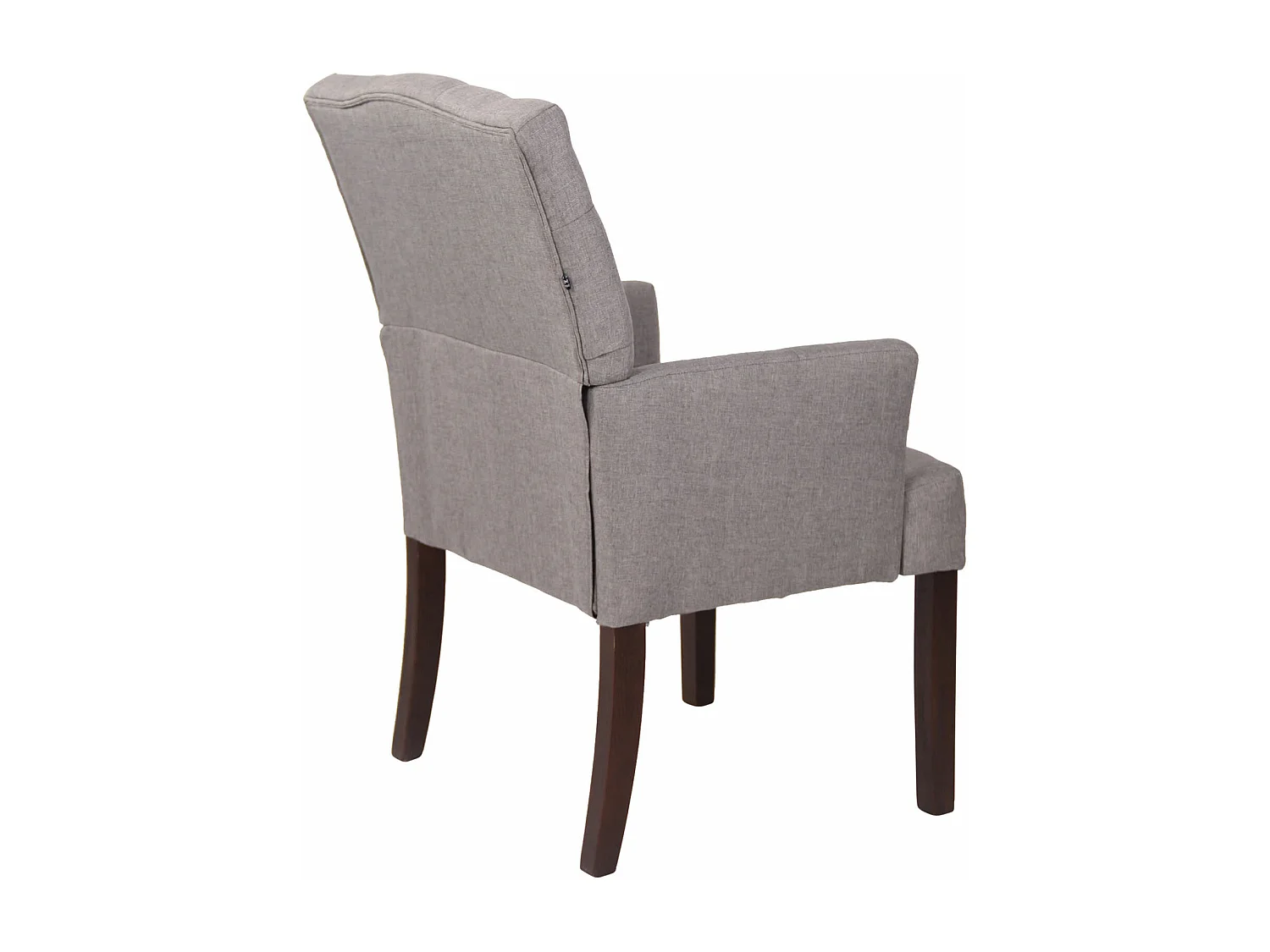 Stoel met armleuningen - Stof & Hout - grijs - Sugar