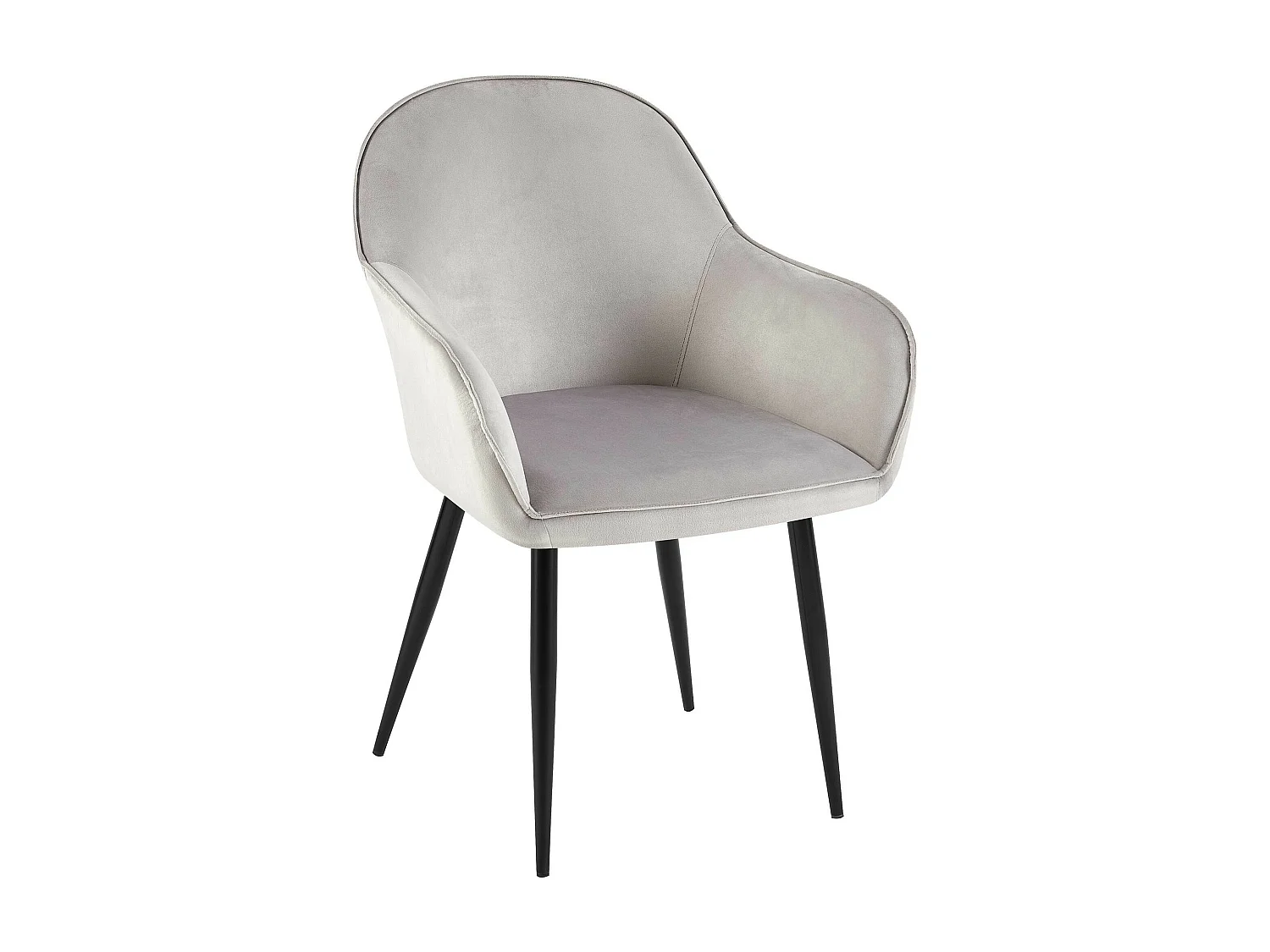 chaises avec accoudoirs - Velours & Blanc - Gris - Boise