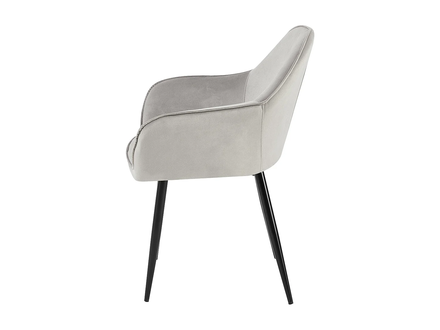 chaises avec accoudoirs - Velours & Blanc - Gris - Boise