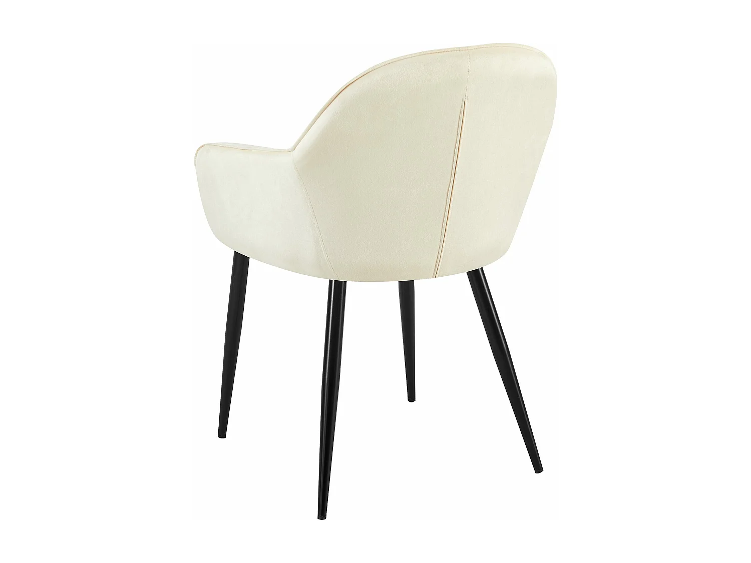 chaises avec accoudoirs - Velours & Blanc - Crème - Boise