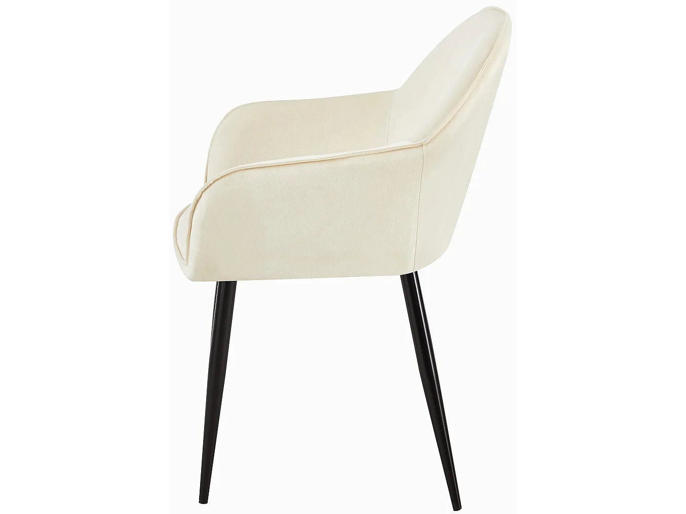 chaises avec accoudoirs - Velours & Blanc - Crème - Boise