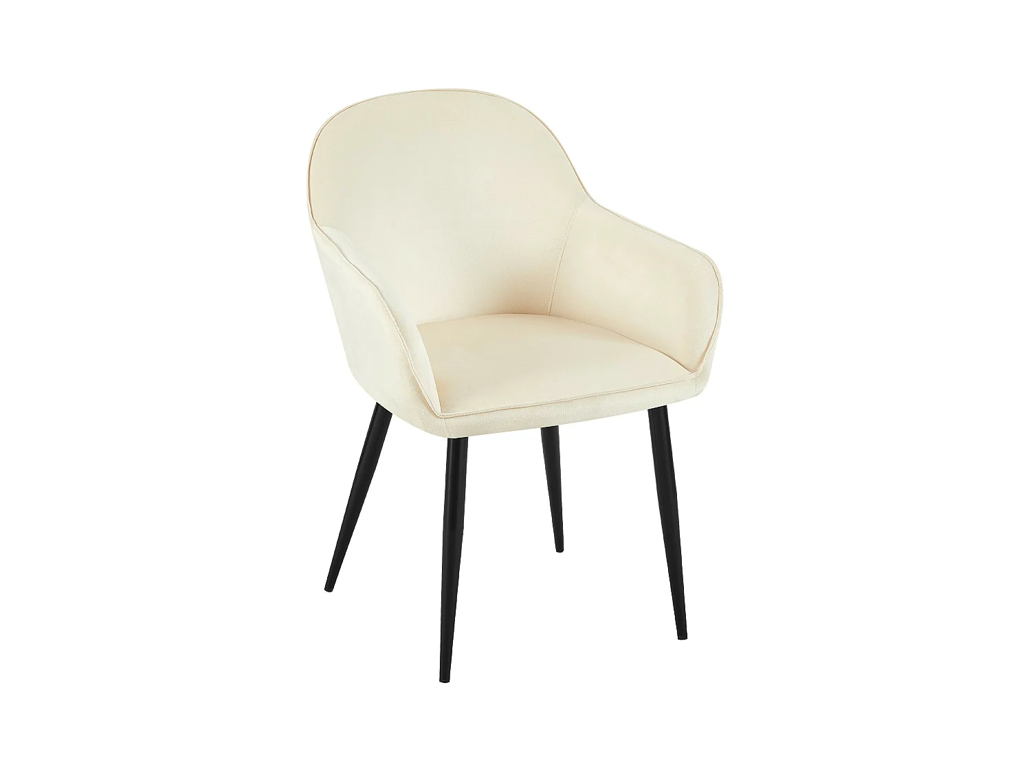 chaises avec accoudoirs - Velours & Blanc - Crème - Boise