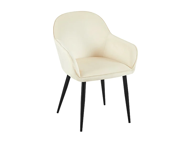 chaises avec accoudoirs - Velours & Blanc - Crème - Boise