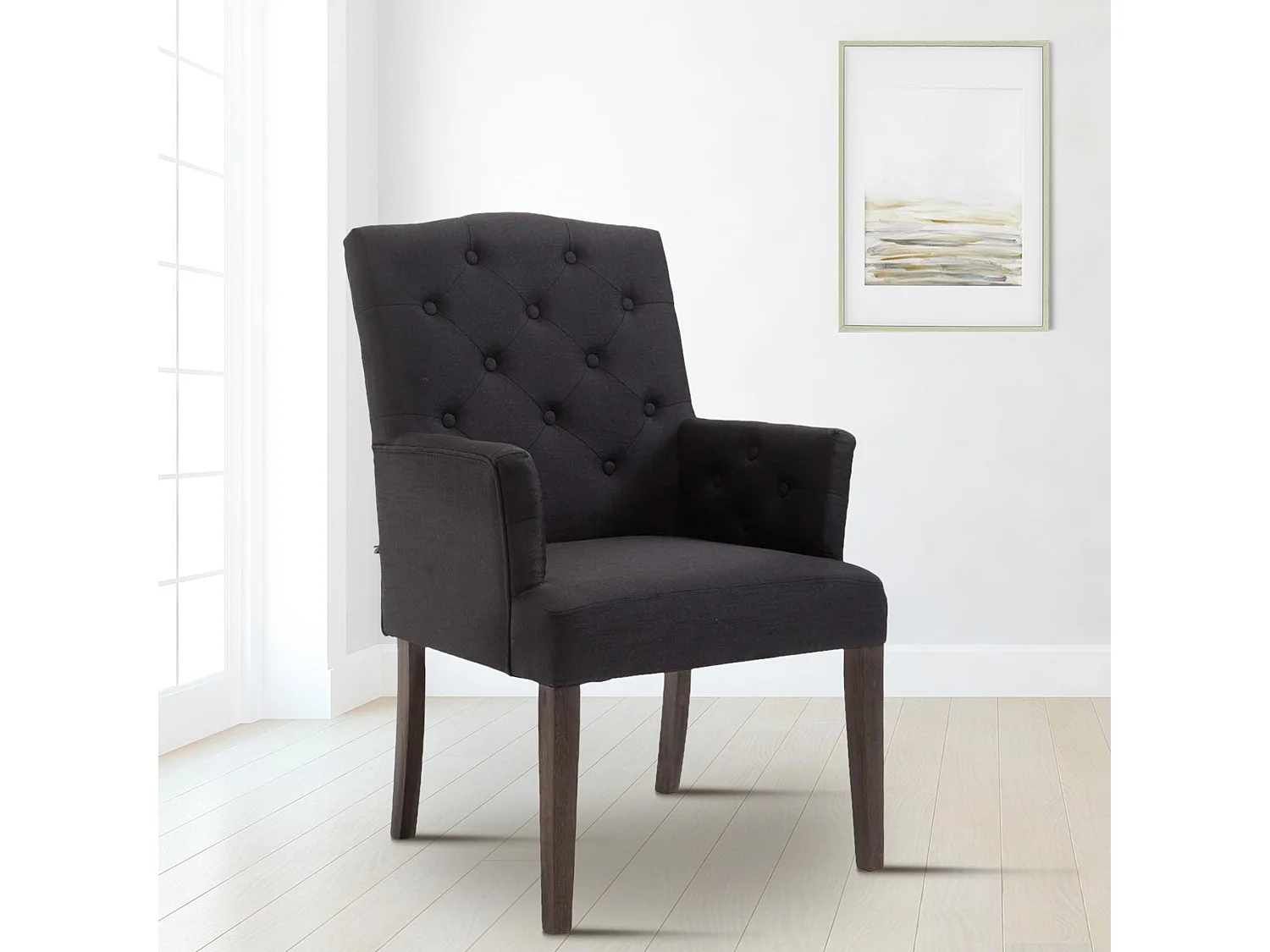 chaises avec accoudoirs - Tissu & Antique - Noir - Sugar