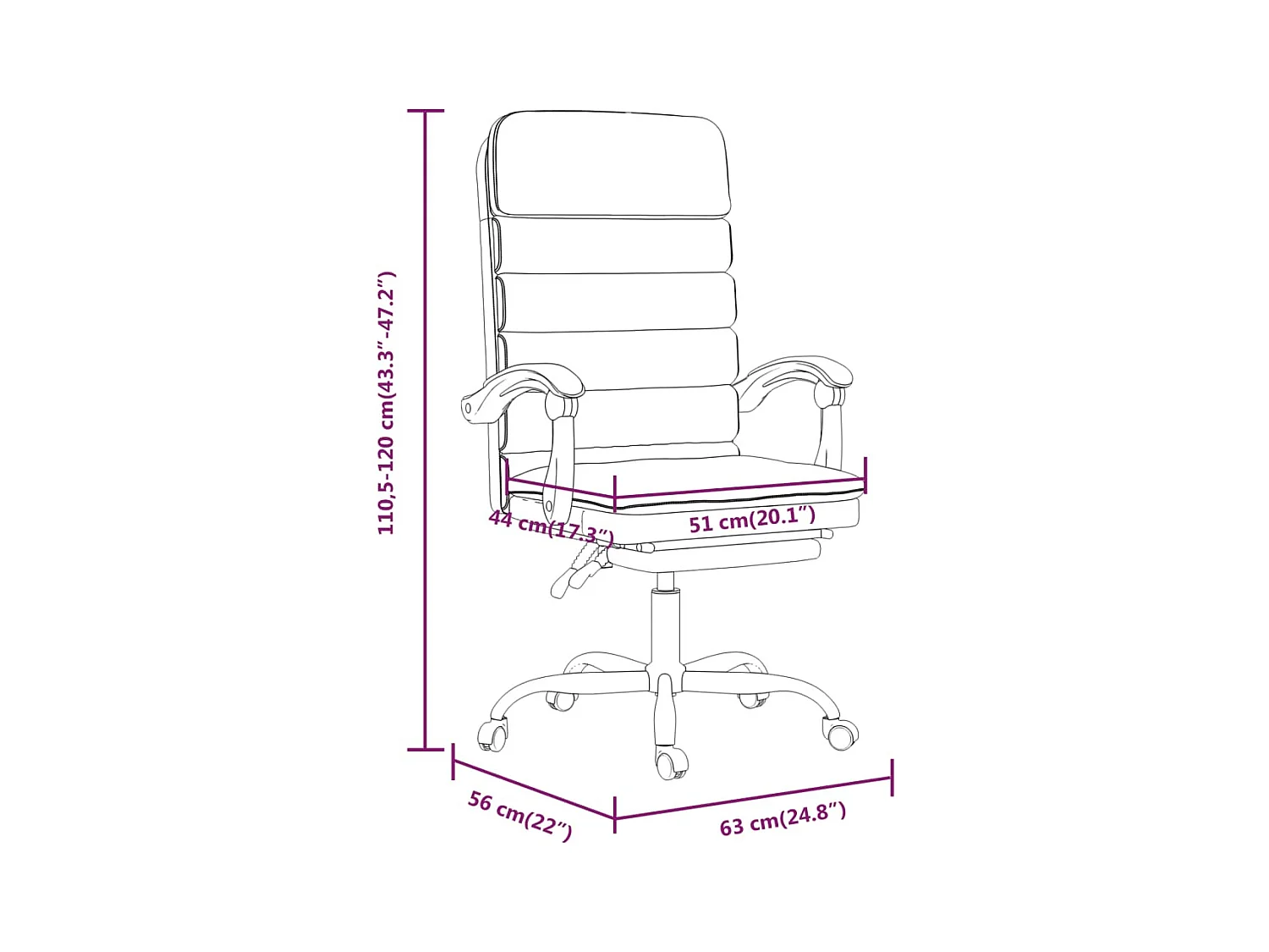 Fauteuil de massage inclinable de bureau Rose Similicuir