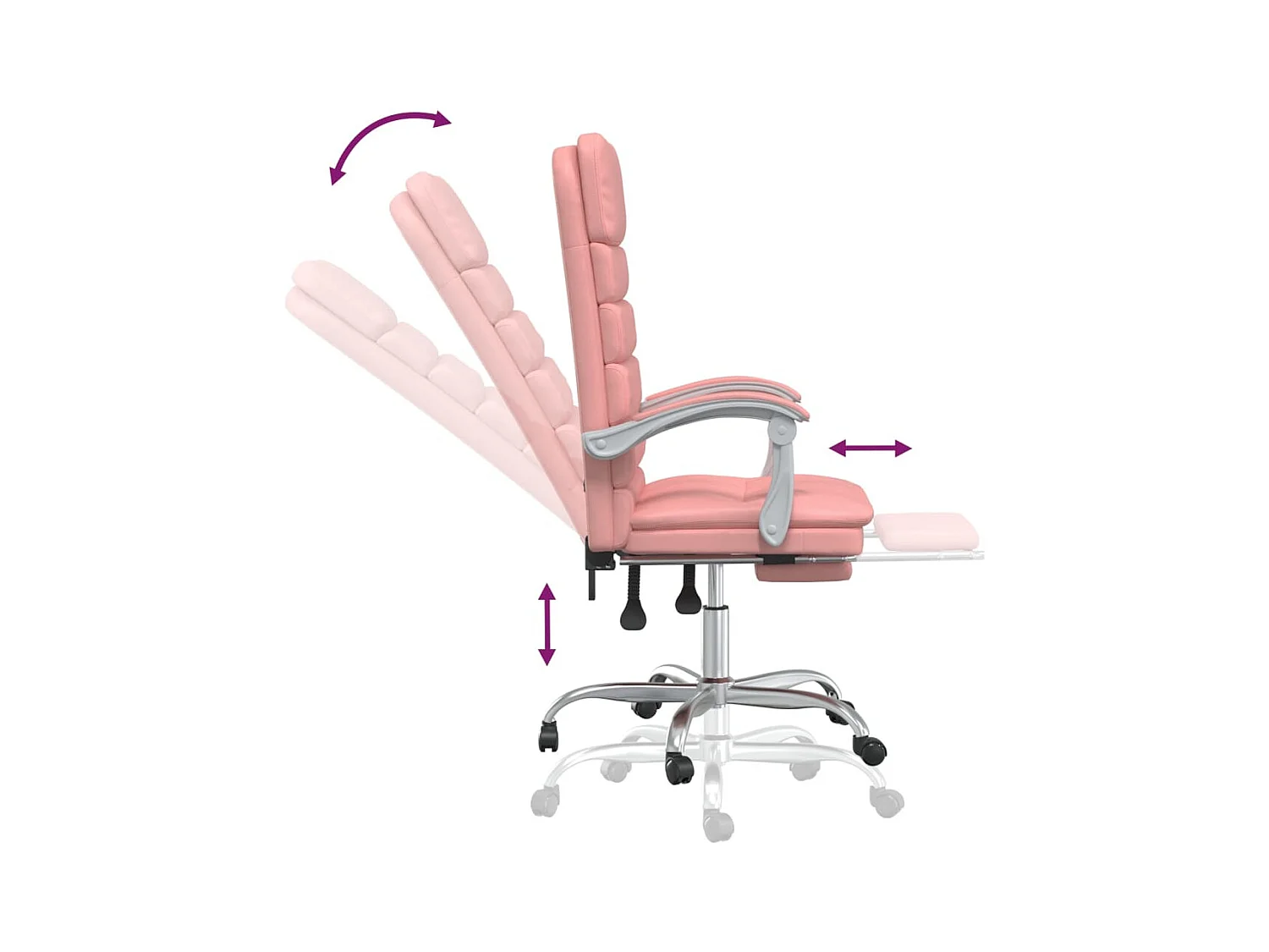 Fauteuil de massage inclinable de bureau Rose Similicuir