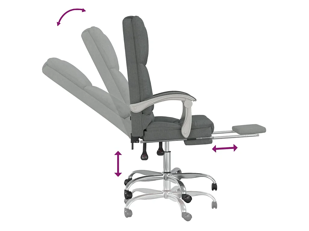 Kantoorstoel massage verstelbaar stof donkergrijs